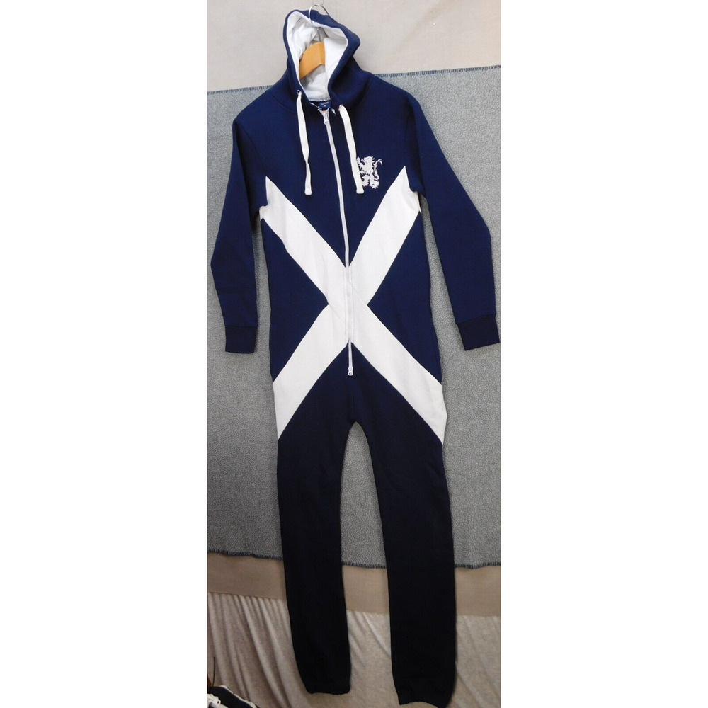 Scotland One Piece Pajama Men's XS Navy Hodded Loungewear